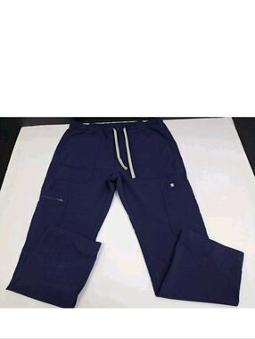 Figs  Technical Collection Dark Blue Scrub Pants  & cream color string